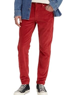 Levi's Men's 512 Corduroy Slim Tapered Leg Jeans Red Size 34X30 Classic Fall.